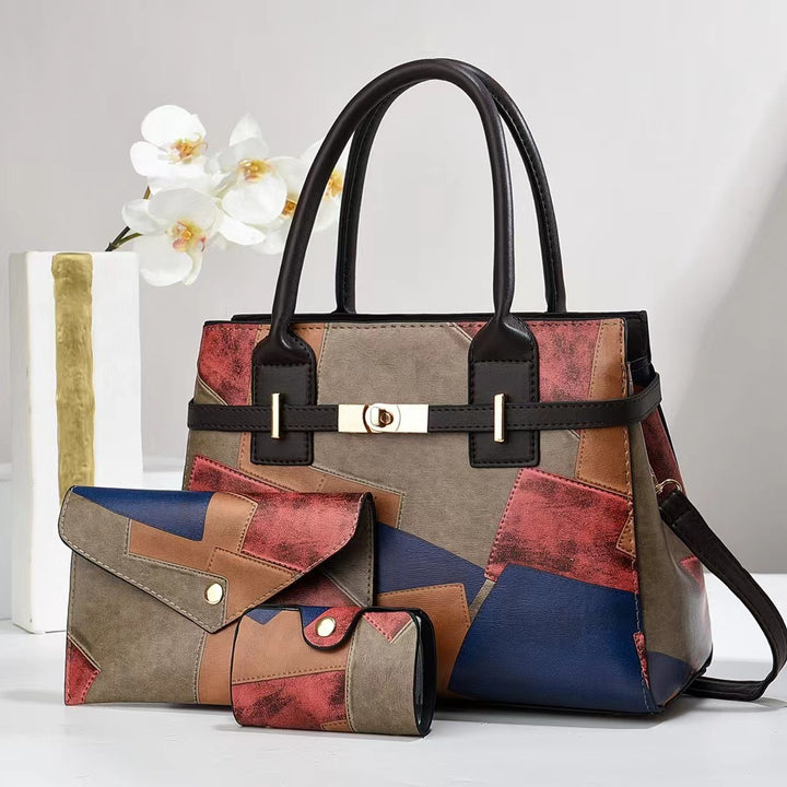 Damen elegante Handtasche mit geometrischem Design und abnehmbaren Fächern Nord Taschen
