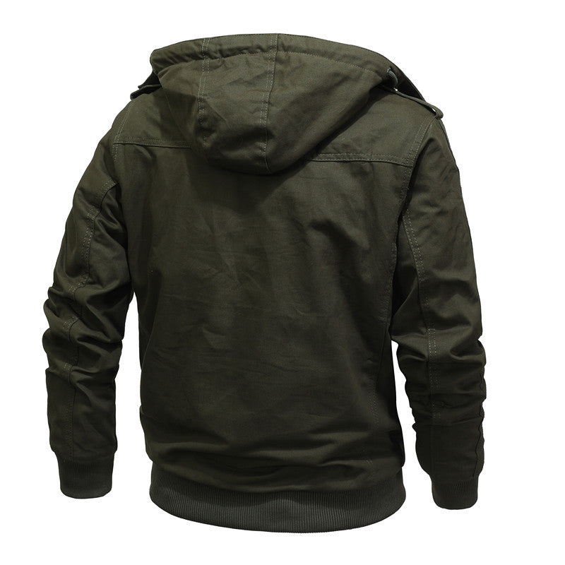 Herren Winddichte Canvas-Jacke mit Teddyfutter und Kapuze Nord Taschen