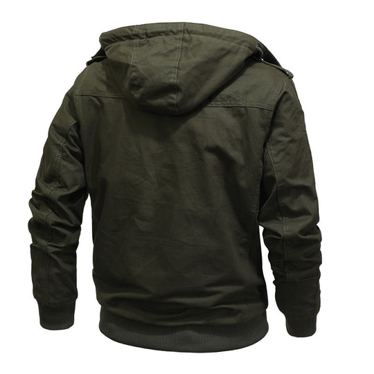 Herren Winddichte Canvas-Jacke mit Teddyfutter und Kapuze Nord Taschen