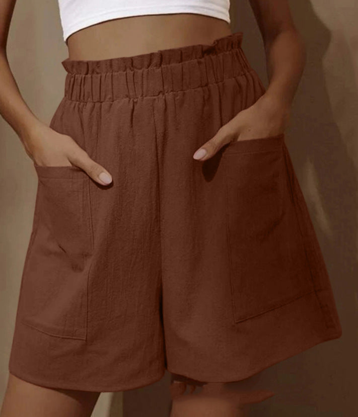 Damen Baumwollshorts mit elastischem Bund und praktischen Taschen
