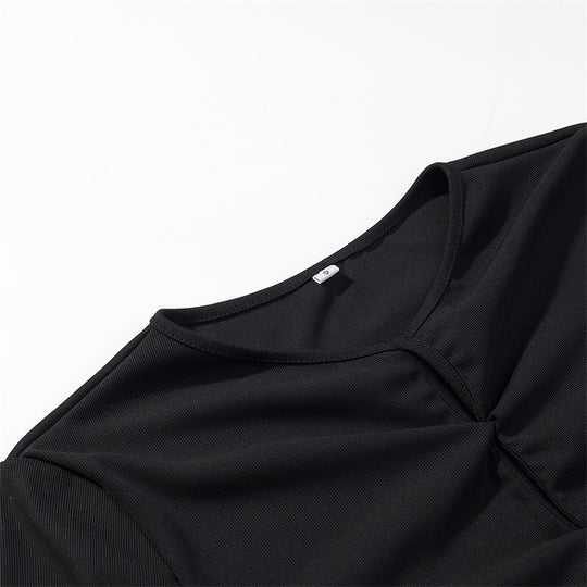 Damen Zweiton-Maxikleid mit geraffter V‑Passe, Spitzenbesatz und langen Ärmeln Nord Taschen