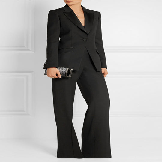 Damen Taillierter Ein-Knopf‑Blazer mit Satinbesatz und konturierter Nahtführung Nord Taschen