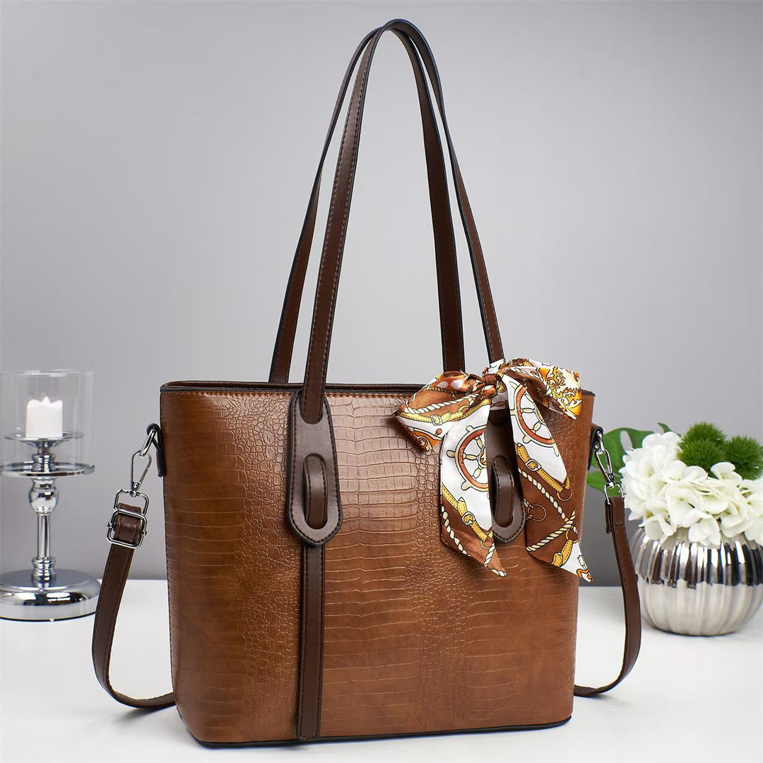 Damen elegante Handtasche mit modischen Schal-Akzenten Nord Taschen