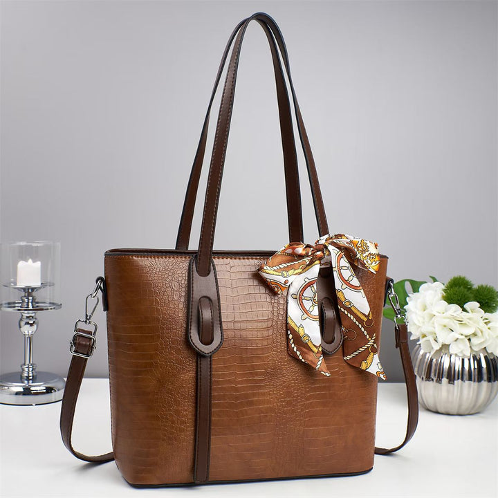 Damen elegante Handtasche mit modischen Schal-Akzenten Nord Taschen