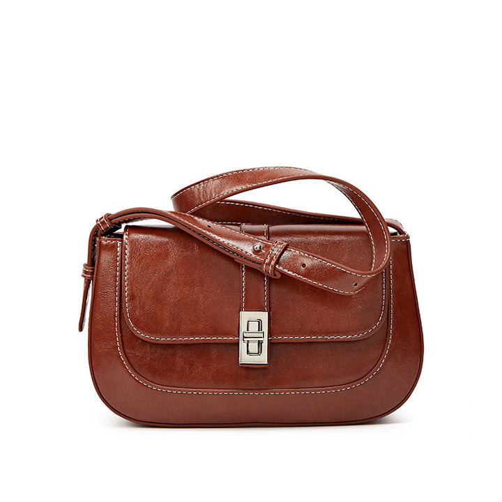 Damen Umhängetasche aus hochwertigem Leder mit elegantem Klappenverschluss Nord Taschen