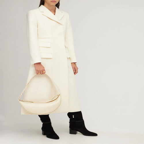 Damen Langmantel im minimalistischen Blazer‑Stil mit verdeckter Knopfleiste und dreifacher Pattentasche Nord Taschen