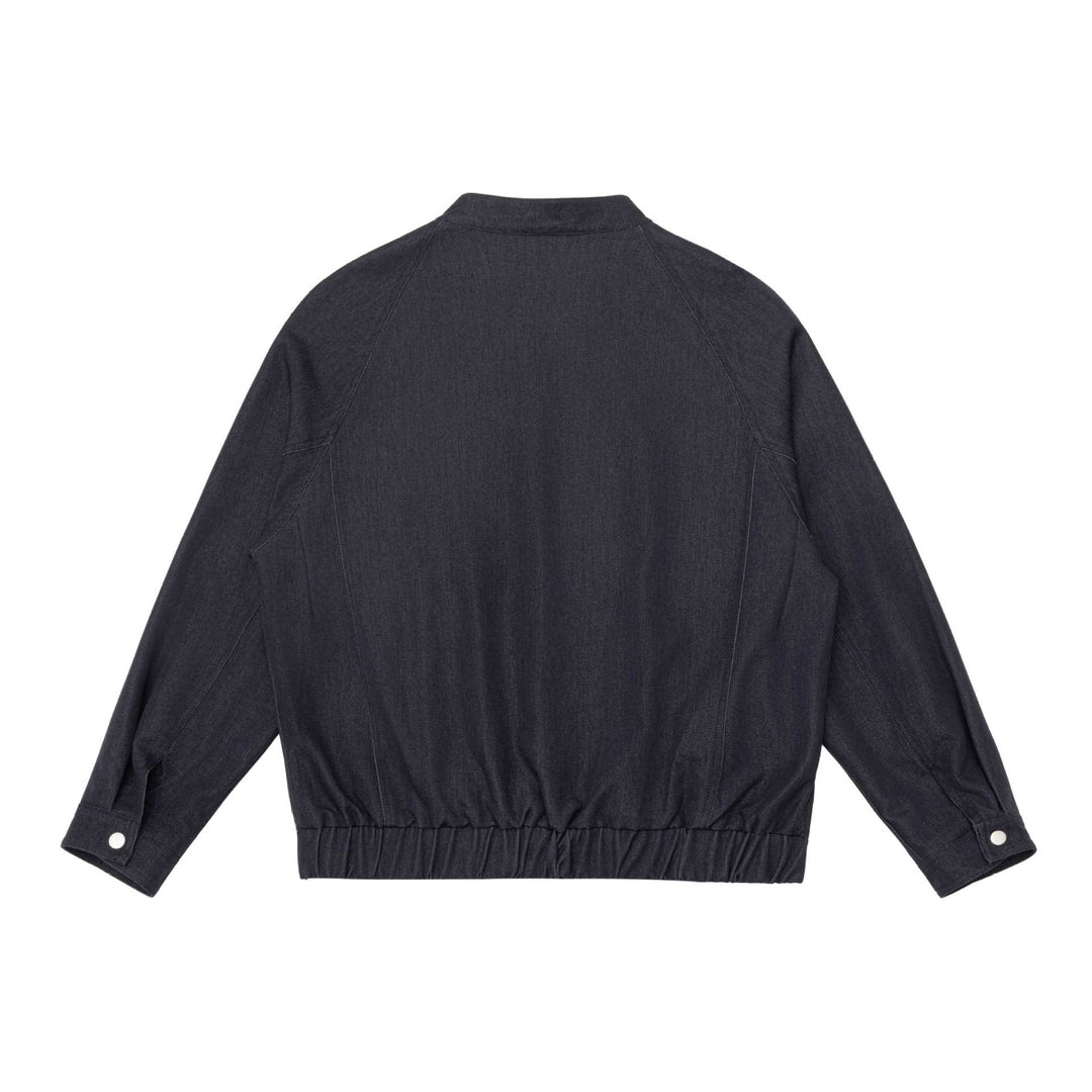 Unisex Kurz geschnittener Denim-Utility-Blouson mit Funnelkragen und Tunnelzugsaum Nord Taschen