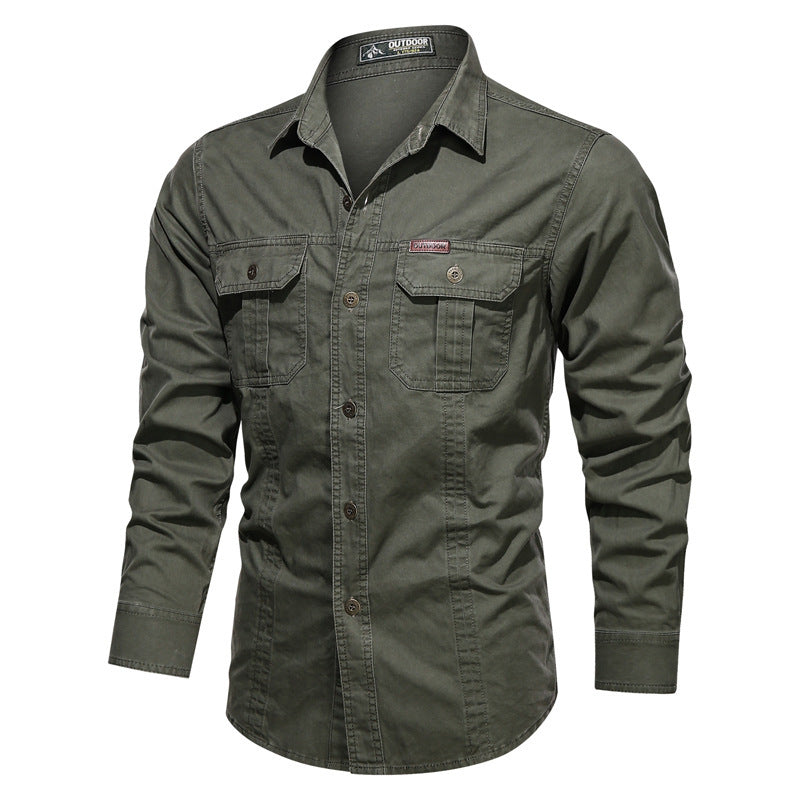 Herren  Field-Hemdjacke aus Baumwoll-Twill mit verstärkten Nähten und doppelten Brusttaschen Nord Taschen
