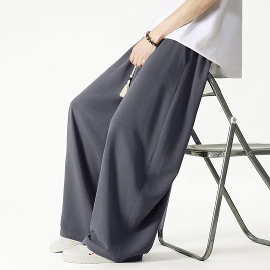 Herren Weit geschnittene Lounge-Hose mit Quasten-Kordel, elastischem Bund und aufgesetzten Taschen Nord Taschen