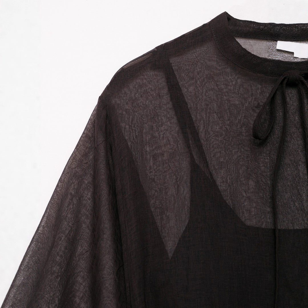 Damen Transparentes Chiffon-Kaftankleid mit Volantärmeln und Tunnelzug Nord Taschen
