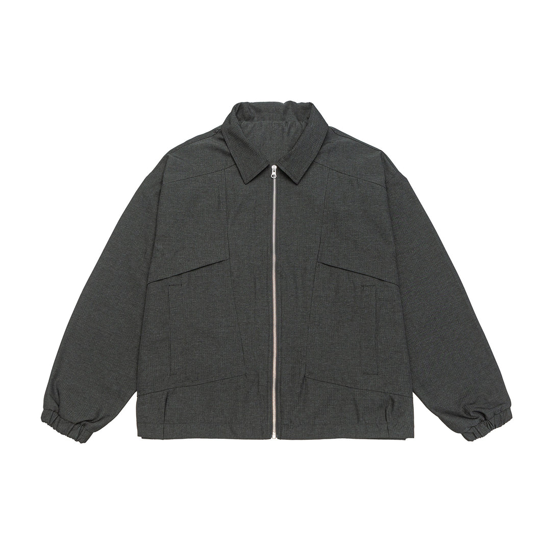 Unisex Kurzblouson im Boxy‑Cut mit Hemdkragen, sichtbarem Metallreißverschluss und Utility‑Pattentaschen Nord Taschen