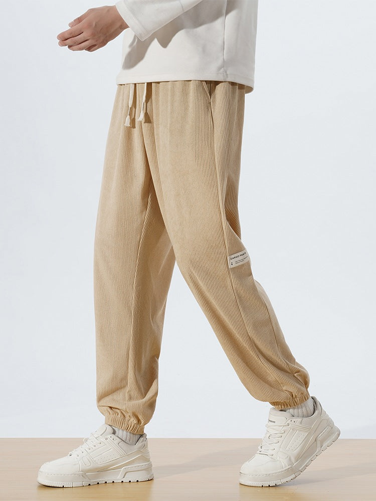 Herren Relaxed-Fit Cord-Jogginghose mit Tunnelzug, elastischen Knöchelbündchen & Cargo-Detail Nord Taschen