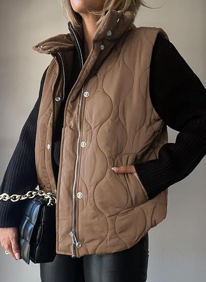 Damen Funktionale Steppweste mit hohem Stehkragen, Reißverschluss und Seitentaschen Nord Taschen