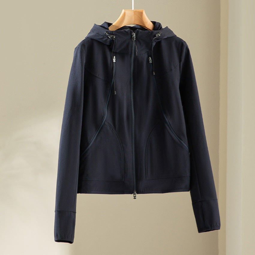 Damen Leichte Kapuzenjacke aus Funktionsfleece mit Zwei‑Wege‑Reißverschluss und ergonomischen Nähten Nord Taschen