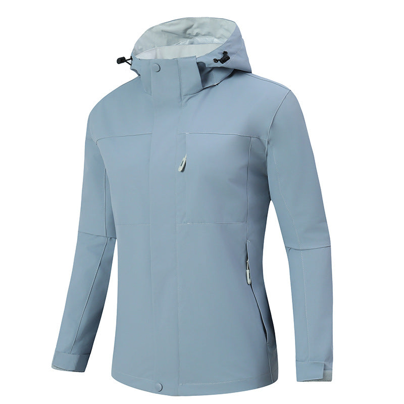 Herren Minimalistische wasserdichte Softshell‑Jacke mit kontrastfutter, verstellbarer Kapuze und verdeckten Reißverschlüssen Nord Taschen