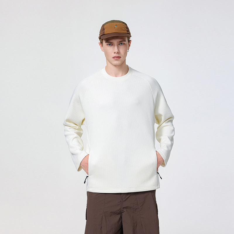 Herren Waffelstruktur-Thermo-Sweatshirt mit Raglanärmeln und Reißverschlusstaschen Nord Taschen