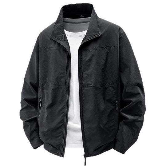 Herren Leichte urbane Windjacke mit Stehkragen, wasserabweisender Gewebemischung und verdeckten Reißverschlüssen Nord Taschen