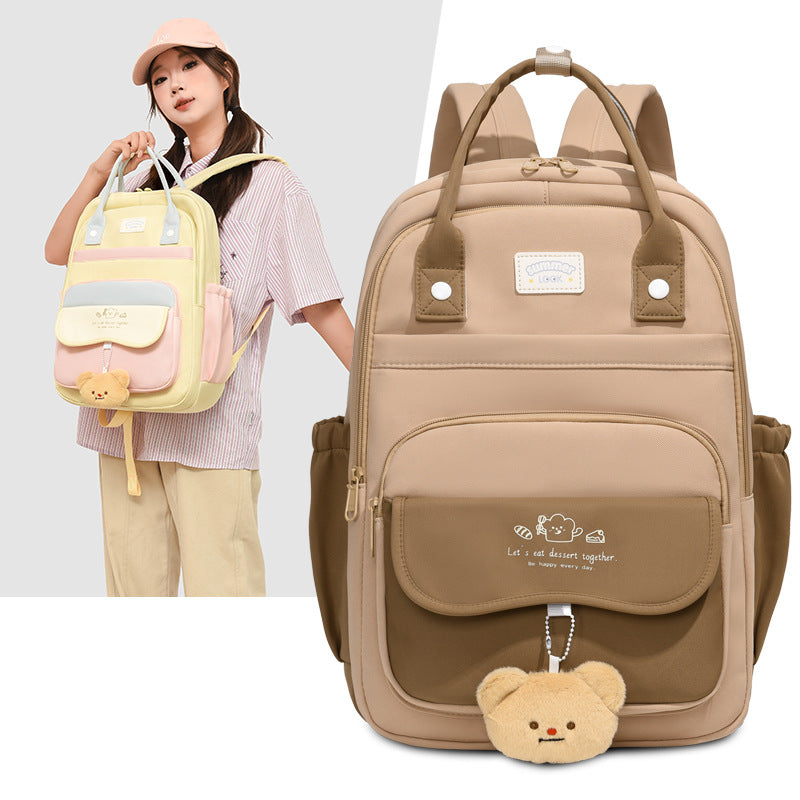 Damen Rucksack mit multifunktionalem Fächerdesign und verspieltem Plüschanhänger Nord Taschen