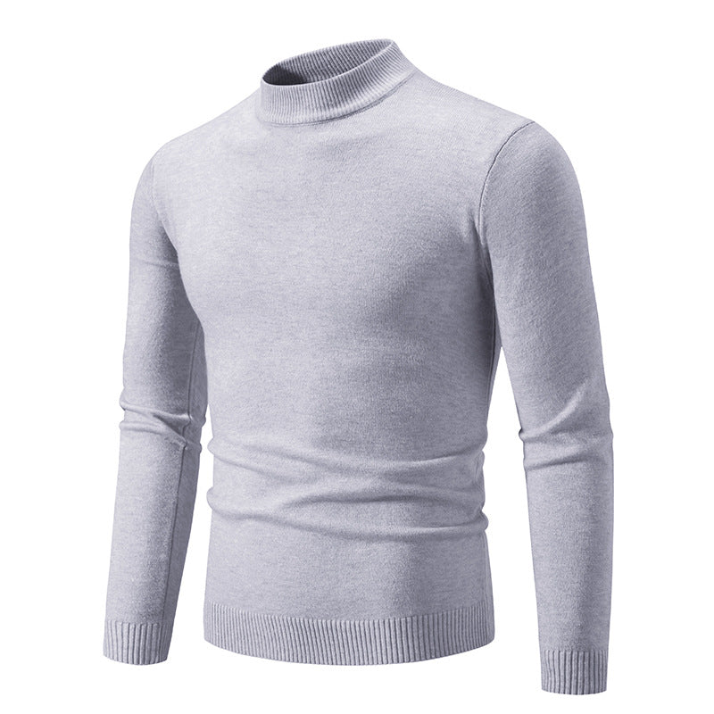 Herren Schmal geschnittener Feinstrick‑Mockneck‑Pullover mit geripptem Kragen und Saum Nord Taschen