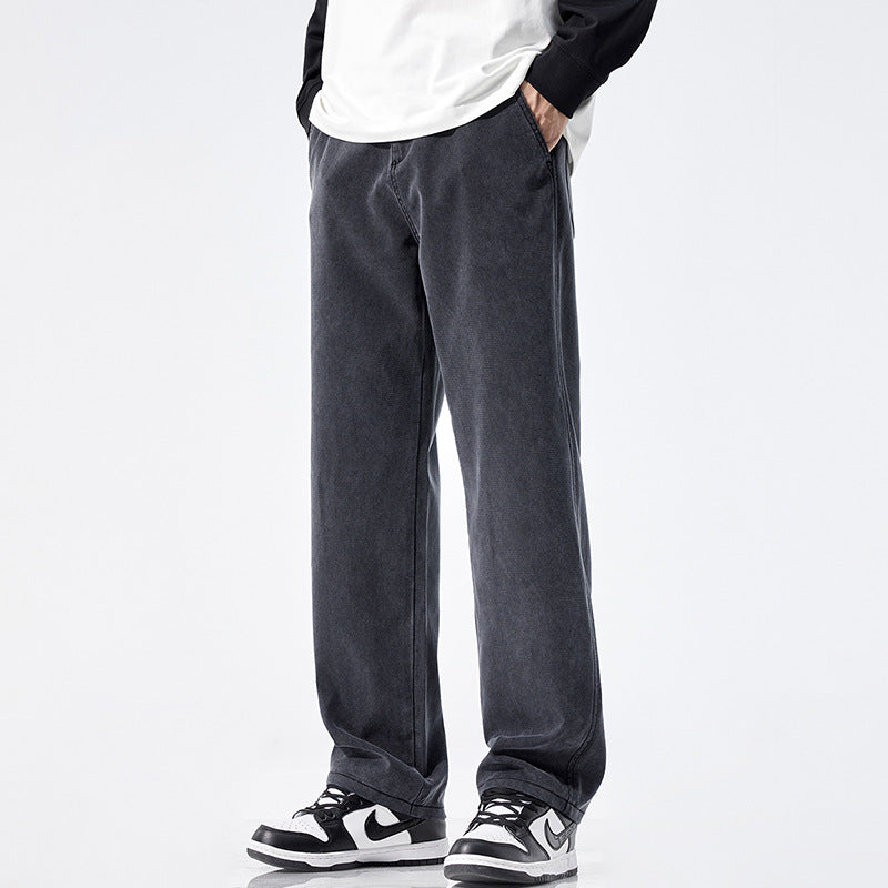 Herren Locker geschnittene Jeanshose mit Vintage-Waschung und geradem Bein Nord Taschen