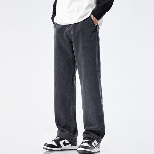 Herren Locker geschnittene Jeanshose mit Vintage-Waschung und geradem Bein Nord Taschen
