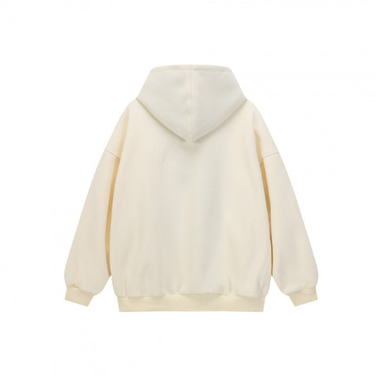 Unisex Oversize Kapuzen-Sweatjacke mit Karofutter, durchgehendem Reißverschluss und geripptem Saum Nord Taschen