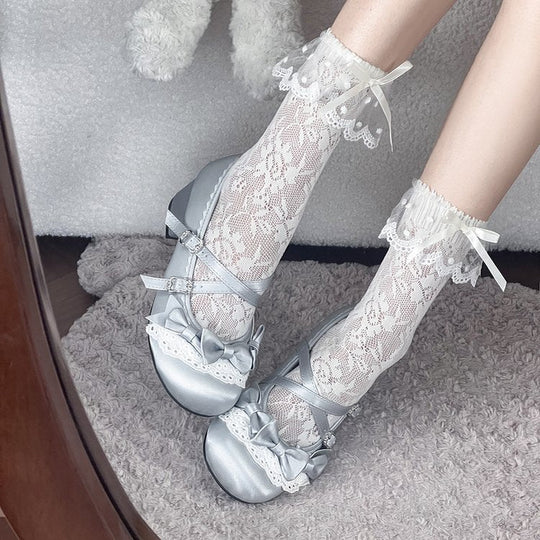 Damen elegante Mary Jane Ballerinas mit modischem Schleifenverzierung Nord Taschen
