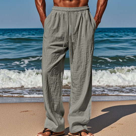 Herren luftige Sommer-Cargohose mit elastischem Bund und praktischen Seitentaschen