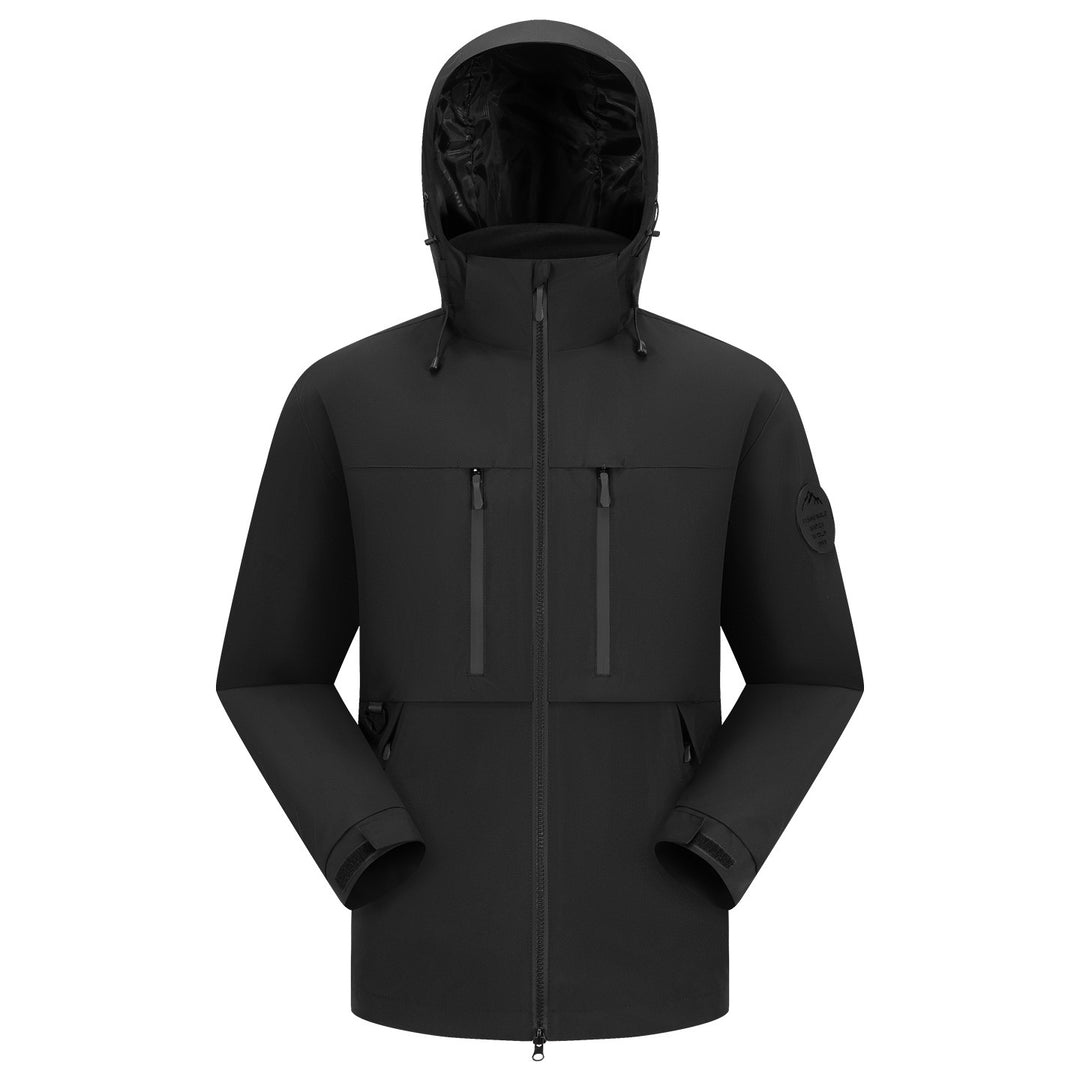 Herren Wasserdichte atmungsaktive Softshell Outdoorjacke mit verstellbarer Kapuze Nord Taschen