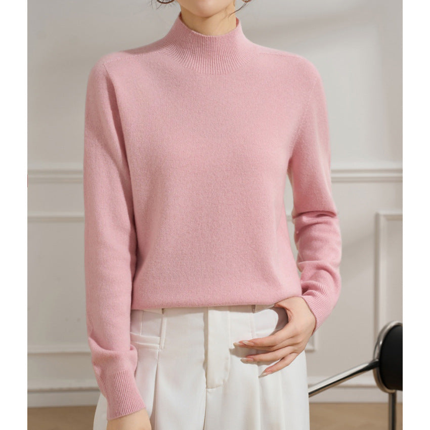 Damen Feiner Feinstrick-Pullover mit kurzem Stehkragen und Kaschmir-Optik Nord Taschen