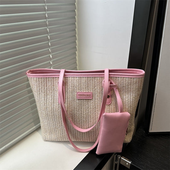 Damen Tragetasche mit geflochtenem Design und abnehmbarem Innenfach Nord Taschen