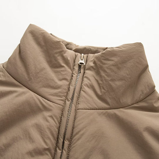 Damen Kurz gesteppte Steppjacke mit hohem Stehkragen und Reißverschlusstaschen Nord Taschen