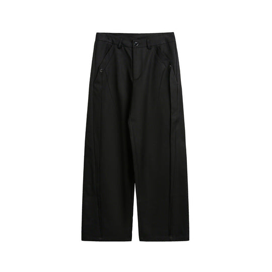 Damen Weite High-Waist Stoffhose mit Bügelfalte und seitlichen Eingrifftaschen Nord Taschen