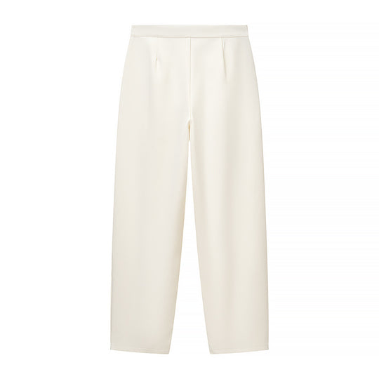 Damen Hochtaillierte weite Stoffhose mit Bundfalten, Bügelfalte und Eingrifftaschen Nord Taschen