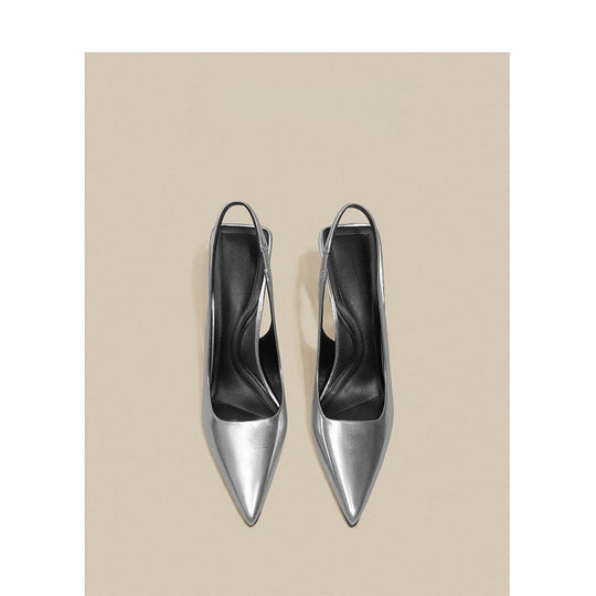 Damen Slingback High Heel Pumps mit elegantem metallic Finish