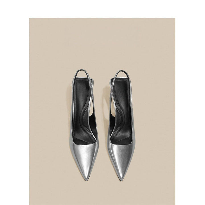 Damen Slingback High Heel Pumps mit elegantem metallic Finish