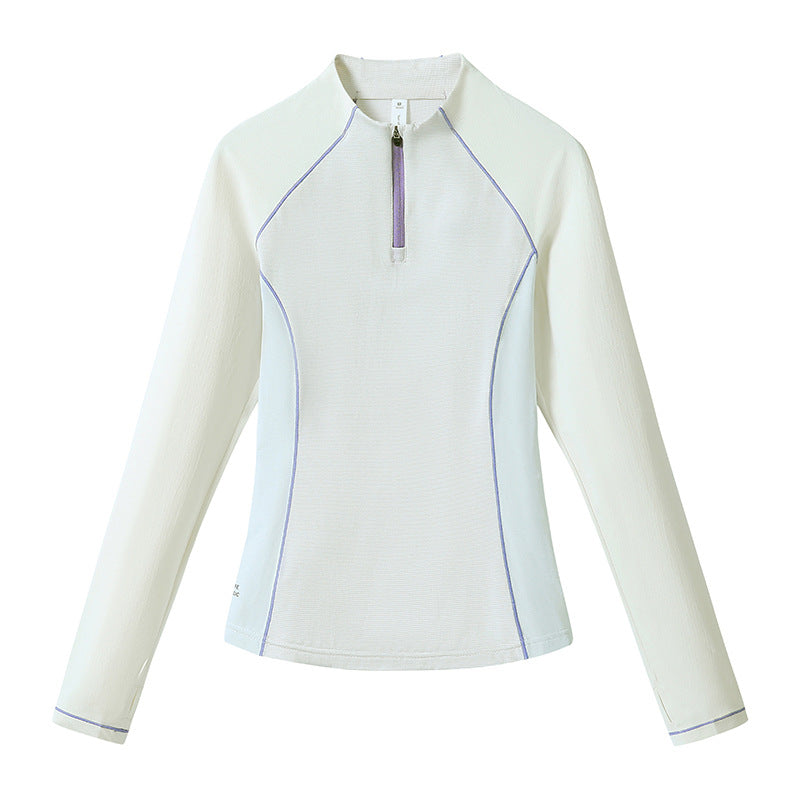 Damen Langärmeliges Funktions-Halbzipshirt mit Raglanärmeln und UV-Schutz Nord Taschen