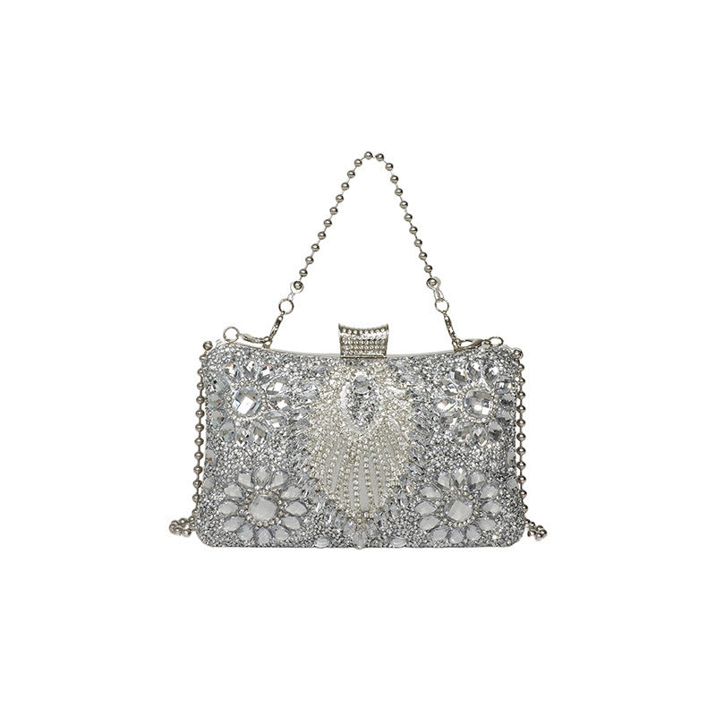 Damen Clutch-Tasche mit funkelnden Strass- und Perlenapplikationen Nord Taschen