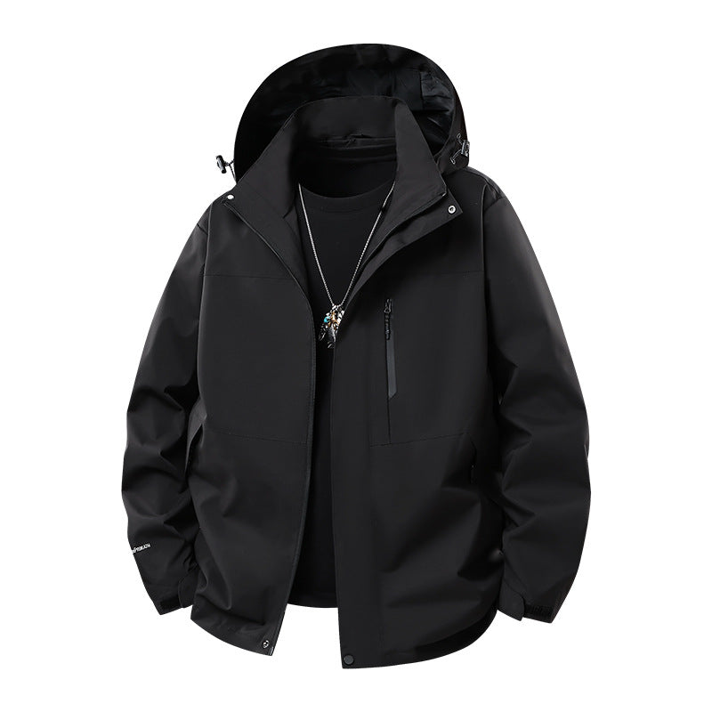 Herren Technische Softshell‑Regenjacke mit verschweißten Nähten, verstellbarer Kapuze und wasserabweisenden Reißverschlüssen Nord Taschen