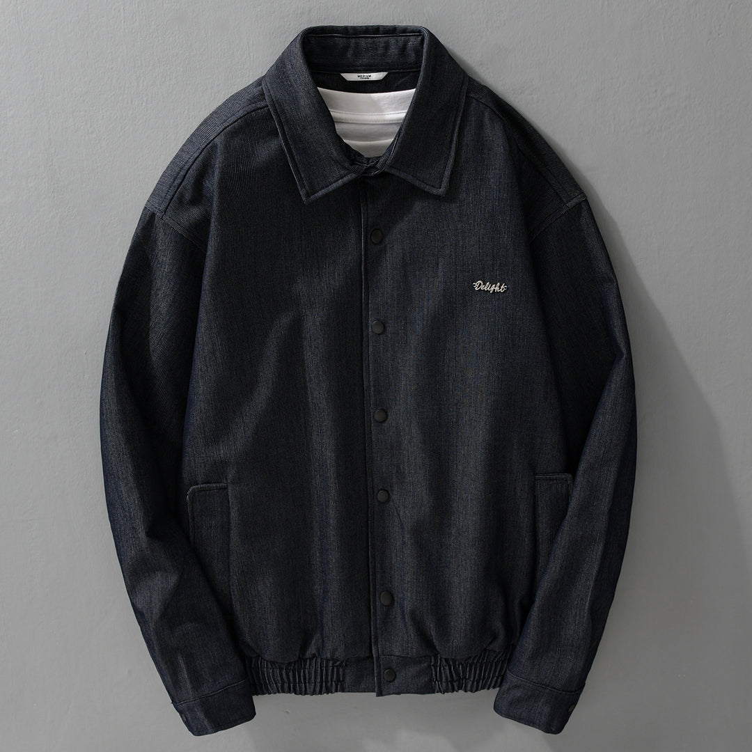 Herren Jeansjacke mit Druckknöpfen und elastischem Saum Nord Taschen