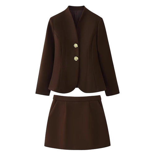 Damen Taillierter Blazer mit Stehkragen und dekorativen Goldknöpfen Nord Taschen