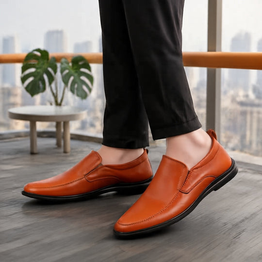Herren Elegante Slip-On Lederslipper Nord Taschen