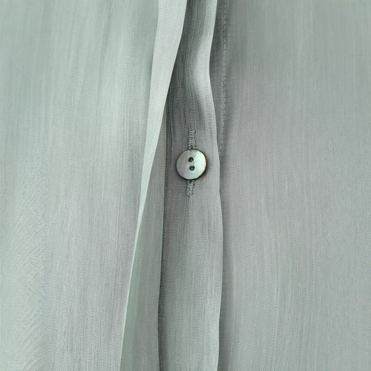Damen Seidenähnliche Bluse mit Taillen-Zugband und verdeckter Knopfleiste Nord Taschen