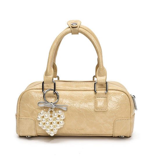 Damen Handtasche mit strukturiertem Kunstleder und elegantem Griff Nord Taschen