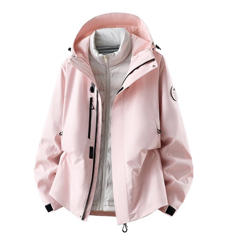 Herren wasserdichte Outdoorjacke mit abnehmbarer Fleece-Innenjacke Nord Taschen