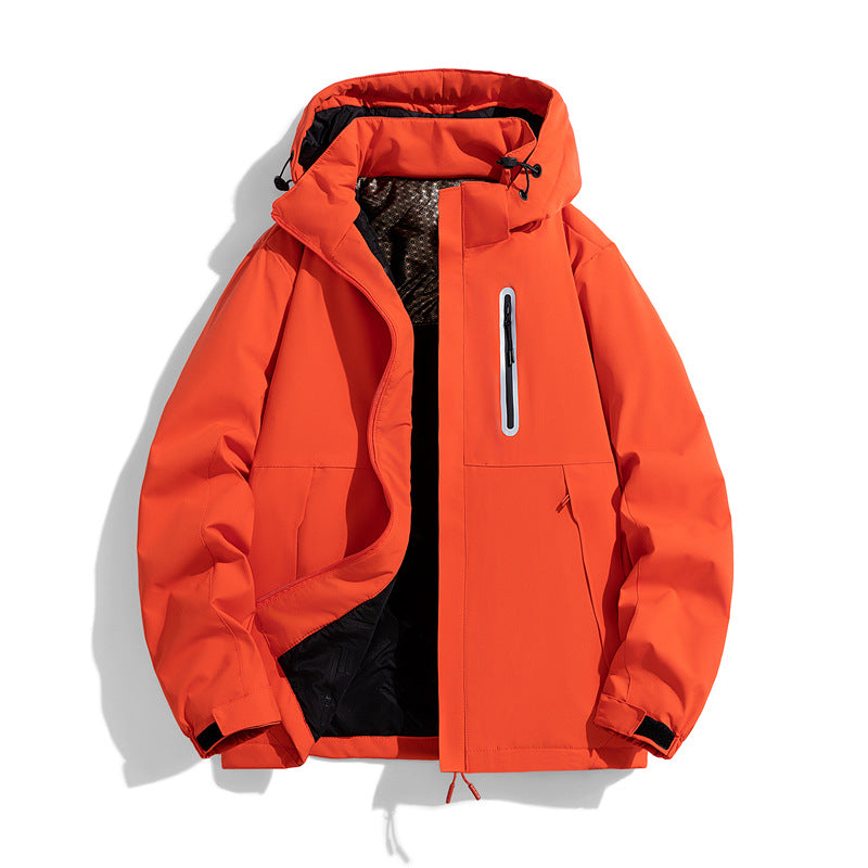 Herren wasserabweisende gesteppte Winterjacke mit Kapuze, thermischer Isolierung und reflektierender Brusttasche Nord Taschen