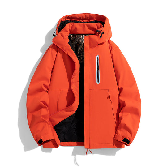 Herren wasserabweisende gesteppte Winterjacke mit Kapuze, thermischer Isolierung und reflektierender Brusttasche Nord Taschen