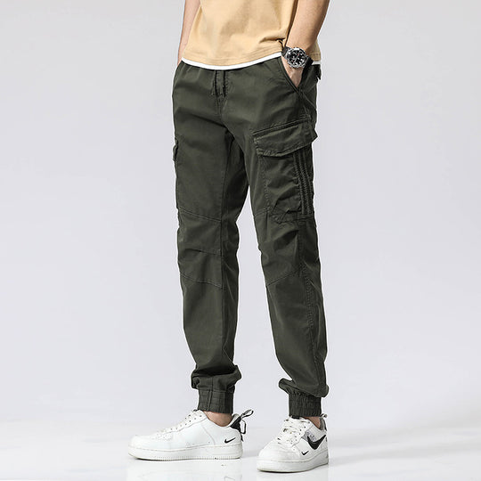 Herren Cargo-Joggerhose mit ergonomischen Kniepasse, elastischem Tunnelzugbund und großvolumigen Klappentaschen Nord Taschen