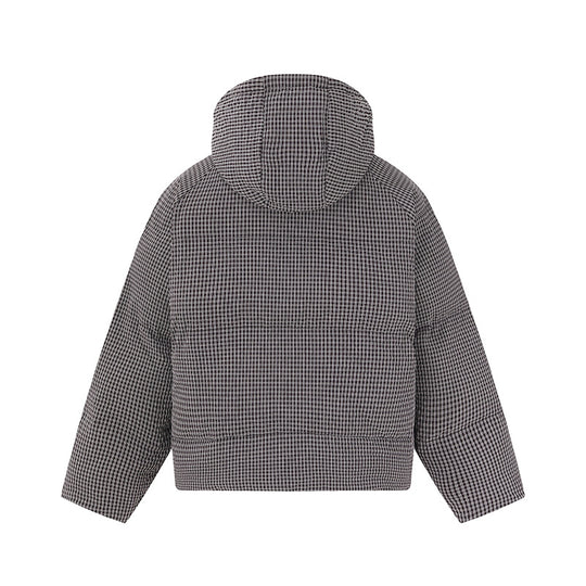 Unisex Kurz geschnittene wattierte Kapuzenjacke mit feiner Karosteppung Nord Taschen