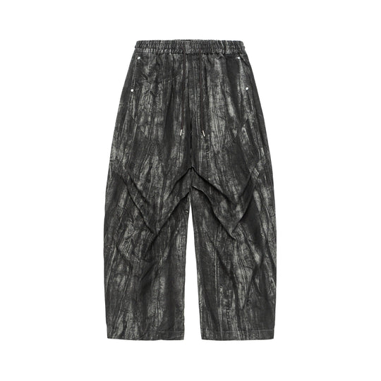 Herren Asymmetrische Haremshose mit Faltenlagen und Kordelzug Nord Taschen